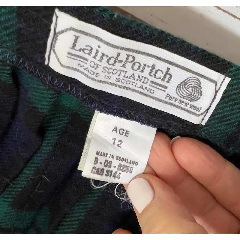 VTG Laired- Porch Pleated‎ Tartan Unisex Skirt with Adjustable Leather Straps